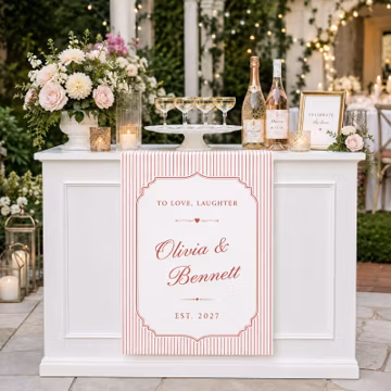 Personalized Wedding Bar Banner, Custom Wedding Table Banner, To Love Laughter Sign, Wedding Reception Bar Decor
