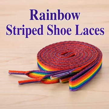 Rainbow Pride Shoelaces • Gay Pride Flag Shoe Laces 56 In • LGBTQ+ Rainbow Striped Laces • Pride Parade Sneaker Accessories • Equality Gift