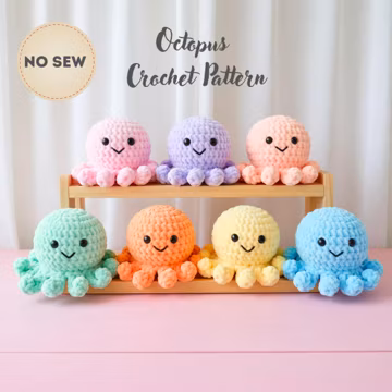 No Sew Octopus Crochet Pattern PDF | Amigurumi Plush Octopus Pattern | Beginner Crochet Toy Pattern | Cute Octopus Plushie| Digital Download