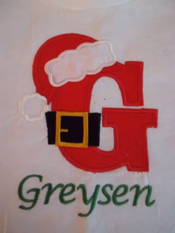 Santa Alphabet - Christmas - Holiday - Short Sleeve Appliqued Tshirt - Infant and Toddler Size Tshirt - 6 months to 5/6