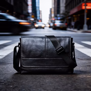 Genuine Leather Men’s Crossbody Bag, Soft Cowhide Shoulder Bag, Large Capacity iPad Messenger Style