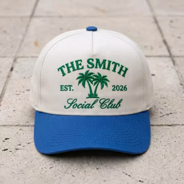 Embroidered Personalized Bachelorette Beach Trucker Hat, Custom Summer Beach Wedding Cap, Bridesmaid Gifts