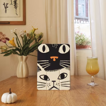 Cat Face iPad Case With Pencil Slot For Air7 A16 2025,Pro2024/2022,iPad 10/9/8/7th Cover,iPad Mini 5/6/7 Case,13"11"12.9" Gift