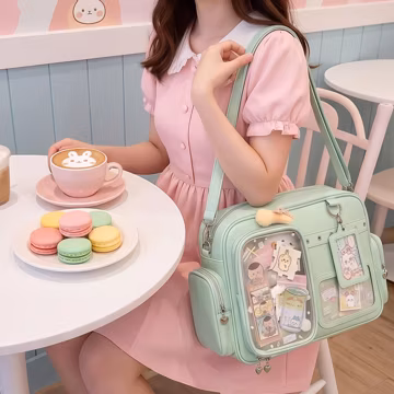 Ita Bag , Large Capacity Idol Fan Backpack & Crossbody Bag, Anime Pin Display Bag for Fans