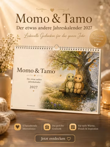 20% NUR IM AUGUST I Momo & Tamo Kalender 2027 | A4 Wandkalender | Kalender 2027 | Geschenk | Familienkalender | Kinderzimmer Deko