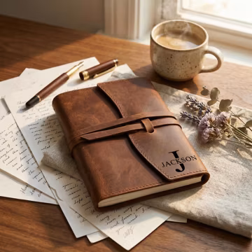Personalized Leather Journal, Refillable Engraved Notebook, Custom Corporate Gift, Employee Appreciation Gift, Business Gift