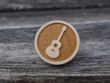 Guitar Tie Tack. Laser Engraved Wood. Wedding, Groom, Anniversary, Birthday, Christmas, Valentines, Dad, Groomsmen Gift.