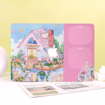 Flowers House Hard Matte MacBook Case With AppleLogo For Neo A18,2026 Pro 16/15/14/13 Air 15/13/11,Ret 13/15,Personalized Gift For Her/Him