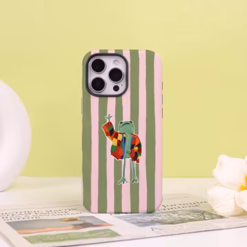Frog Stripes Magnetic Tough Phone Case For iPhone 17/16/15/14/13 Pro Max,17Air, 16/17e,XS SE XR,Glossy/Matte,Customizable MagSafe Cover