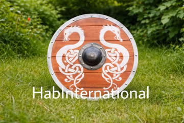 Viking Dragon Wood Shield: Norse Warrior Decor, LARP Prop