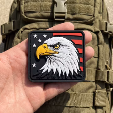 Bald Eagle American Flag PVC Patch, 3D Tactical Morale Badge for Backpacks, Patriotic Veteran Gift