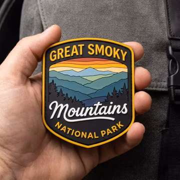 Smoky Mountains PVC Patch, 3D Rubber Nature Badge, Hiking Camping Backpack Applique, Mountain Morale Patch for Jackets Hats, Outdoor Gift