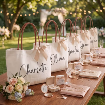 Personalized Bridesmaid Tote Bag, Custom Canvas Tote Bag, Bridal Party Gift, Maid of Honor Gift, Gift for Her