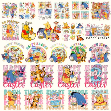Cute Easter Bear PNG Bundle, Vintage Spring Woodland Friends, Bunny Egg Hunt Design, Sublimation Shirt PNG Download