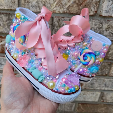 Pastel Candy Converse Bling Sneakers For Baby Toddler Lollipop Shoes Candy Pieces