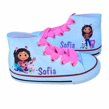 Gabby's Dollhouse Shoes, Converse High Tops, Personalized Name, Toddler Girls, Many Sizes and Colors