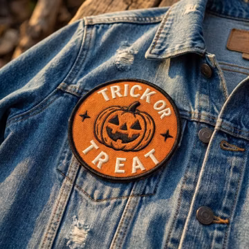 Trick Or Treat Pumpkin Embroidery Patch, Halloween Iron On Patch, Spooky Fall Applique, Cute Pumpkin Jacket Patch, Halloween Lover Gift