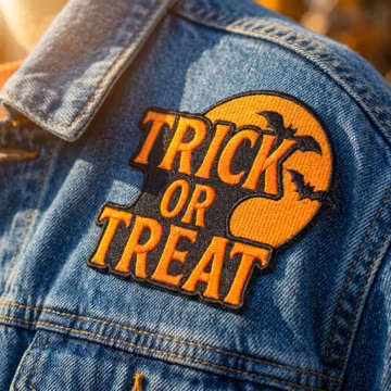 Halloween Trick Or Treat Patch, Spooky Bat Moon Embroidered Patch, Jack O Lantern Iron On Patch, Halloween Jacket Backpack