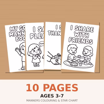 My Good Manners Book Printable | Preschool Manners Coloring Pages | Kindergarten Behavior Workbook A4