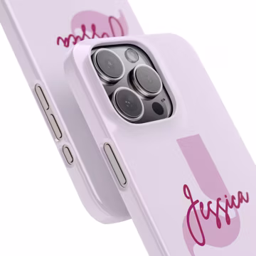 Pink Monogram J Initial, Personalized Snap Case | Phone Case with Script Name
