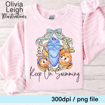 Finding Nemo Dory PNG Frame Bow, Locket Coquette Style Shirt Design File DIGITAL DOWNLOAD