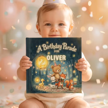 Custom Two Year Old Birthday Book Gift, Personalized 2nd Birthday Present for Girls Boys