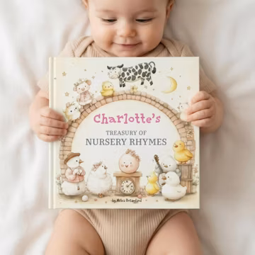 Personalized Bedtime Story Book, Custom Nursery Rhyme Keepsake Gift, First Birthday Baby Shower Storybook