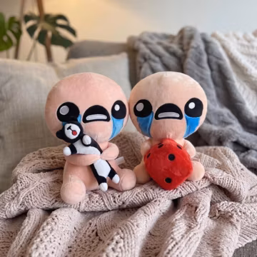 Binding of Isaac Plush Set, Isaac Plushies with Dice & Guppy, Kawaii Video Game Stuffed Dolls, Soft Collector Gift for Kids Gamers
