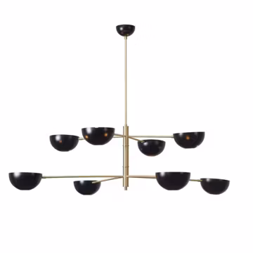 Mid-Century Brass Sputnik Pendant Light — Eight-Arm Ceiling Chandelier Handmade Brass Lights Chandeliers Lamp