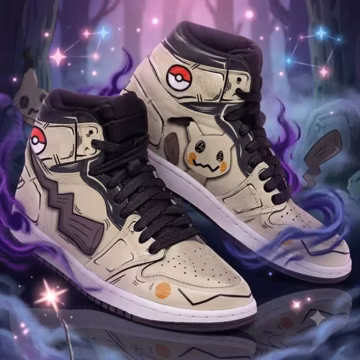 Mimikyu Pokemon High Top Sneakers, Ghost Type Pokemon Shoes, Kawaii Gaming Footwear, Geeky Gift for Men Women, Halloween Gift for Fans 2026
