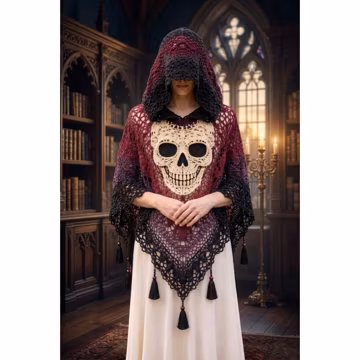 Gothic Crochet Pattern PDF, Hooded Mesh Duster Cardigan, Bell Sleeve Witch Robe, Halloween Outfit, Witchy Crochet Sweater Pattern