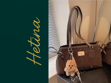 Vintage Brown Leather Shoulder Bag Retro Tote Purse for Women