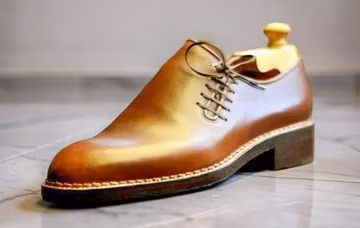 Handmade Good year welted Oxford leather dress shoes, tan formal shoes for mens