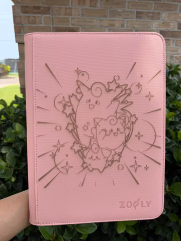 Custom Pokemon Clefable | Clefairy | Cleffa Laser Engraved 9 Pocket Binder