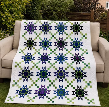 Garden of Stars Quilt Pattern PDF Lone Star Medallion Quilt, Digital Download