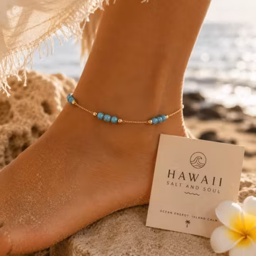 Ocean Tide Waterproof Anklet by Hawaiʻi Salt & Soul.