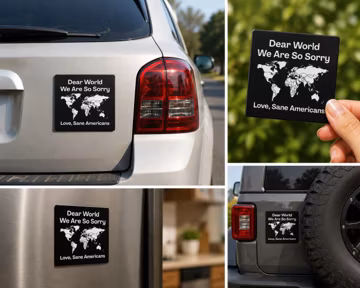 Dear World We Are So Sorry Car Magnet | Love, Sane Americans Protest Magnet | Anti Trump Political Car Magnet | Activist Gift