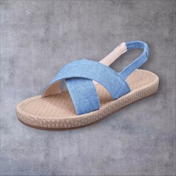 Linen Criss-Cross Flat Sandals, Women's Open Toe Slingback Espadrilles