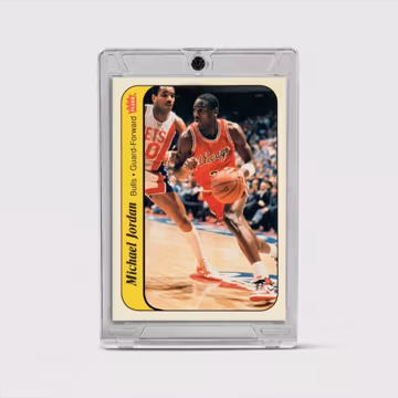 Michael Jordan Rookie 1986 Fleer Basketball Sticker #8 Exact Replica | Vintage Chicago Bulls Sports Memorabilia