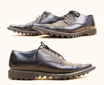 1980s 1990s Vtg NaNa Doc Marten rare Punk Goth Pointed Saw Tooth Sole Oxford Lace Up Dress Shoe Black Leather Men's US 10 EU 43.5 44
