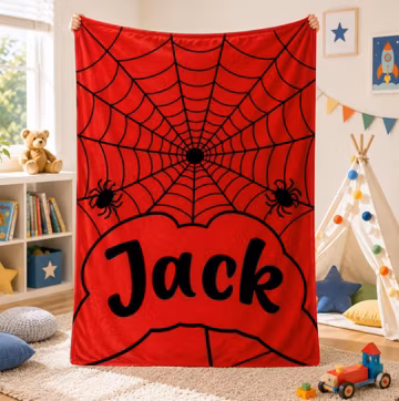 Personalized Kids Blanket, Custom Name Superhero Blanket, Comic Style Fleece Throw, Boys Bedroom Decor, Birthday Gift for Kids