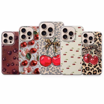 Cherry Phone Case Red Berries Cover for iPhone 17 Pro Max,16e,15,14,13 & Samsung S26 Ultra S25 FE A57, A56,Pixel 10,9A