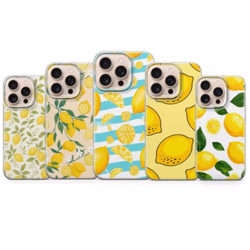 Lemon Phone Case Citrus Pattern Cover for iPhone 17 Pro Max,16e,15,14,13 & Samsung S26 Ultra S25 FE A57, A56,Pixel 10,9A