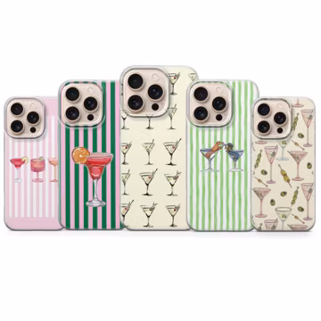 Cocktail Phone Case Summer Drinks Cover for iPhone 17 Pro Max,16e, 15,14,13 & Samsung S25 Ultra,S24 FE, A56, A16, Pixel 10 XL,9a,8, 7