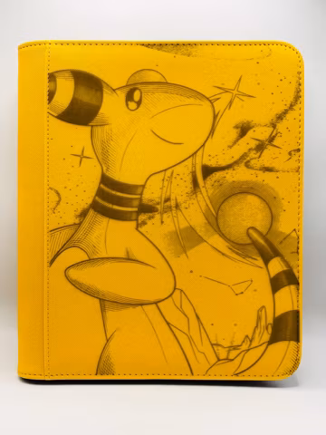 Custom Pokemon Binder Ampharos Art | TCG Card Album | Top Loader Binder | Gift for Collectors | Anime-Style Design