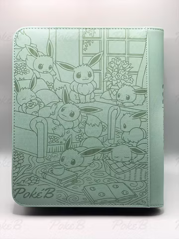 Custom Pokemon Binder Eevee Art | TCG Card Album | Top Loader Binder | Gift for Collectors | Anime-Style Design