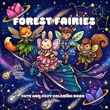 Forest Fairies Coloring Book | Bold and Easy Coloring Printable (PDF + PNG) I Instant Download I Adult Coloring Pages