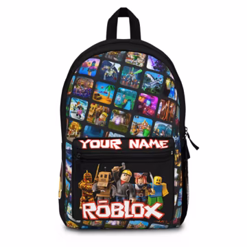 Personalized Roblox Backpack | Custom Name Backpack in Robux Design | Safe & Comfortable for School | Perfect Gift for Roblox Fans
