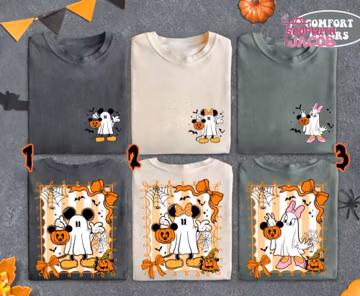 Vintage Halloween All Characters Shirts, Minnie And Friends Halloween Party Shirt, Family Matching Shirt, Family Halloween Shirts