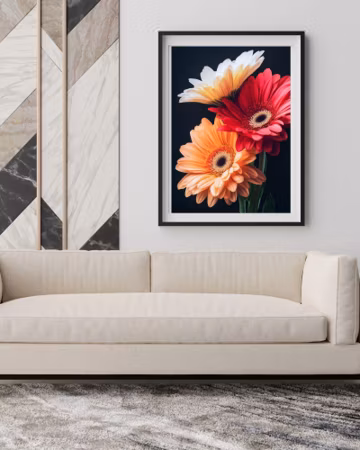 Gerbera Daisy Art Print, Bold Floral Poster, Modern Botanical Decor (Digital Download)